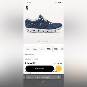 COPY - On Cloud 5, Navy sneakers